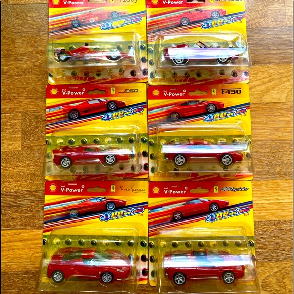 hotwheels Other - Set of 6 x 2006 Hot Wheels Shell V-Power Ferrari Pull Back 1:38